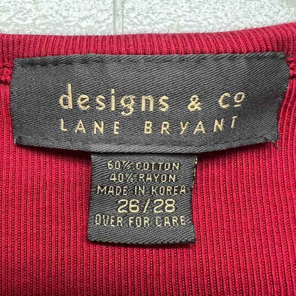 Lane Bryant Women's Red Long Sleeve Top Size 26/28 Capsule Breathable Baselayer - Picture 2 of 11